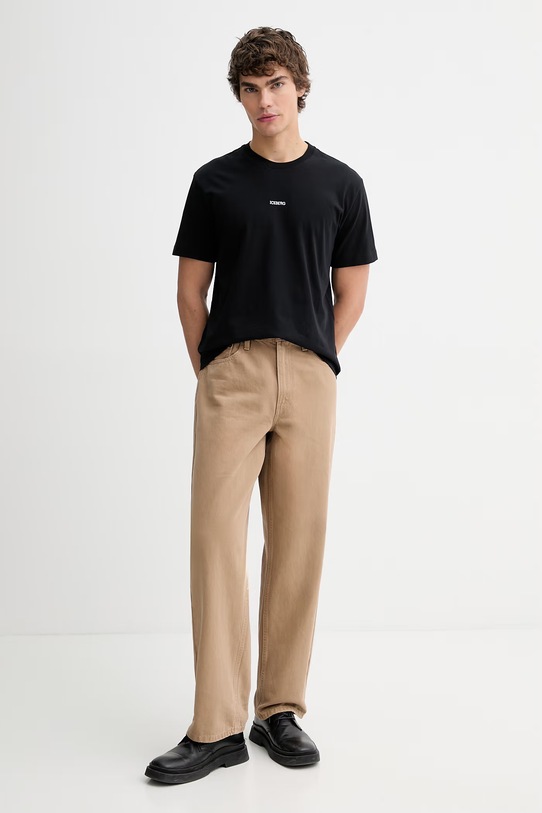 Iceberg t-shirt bawełniany F045.6325 czarny SS26