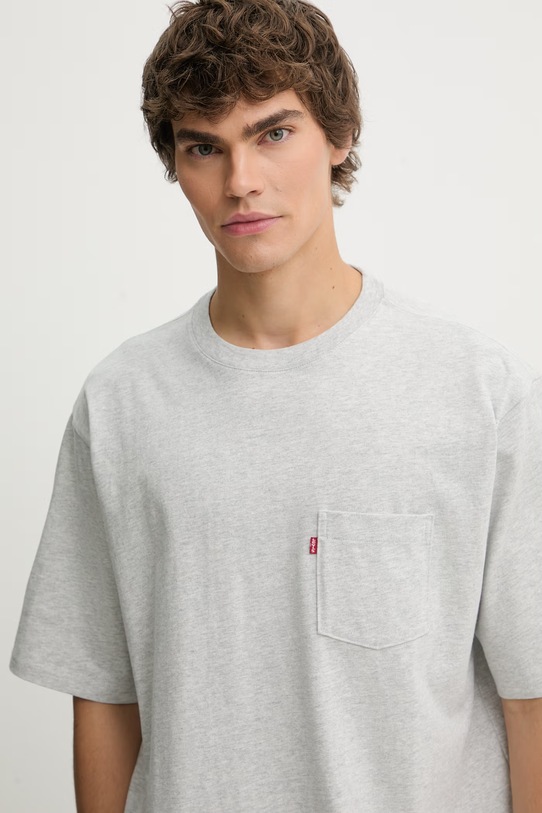 Levi's t-shirt bawełniany HALF SLV PKT szary 005OB.0002