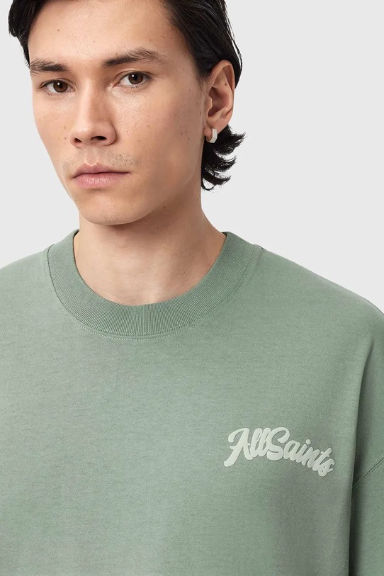 Βαμβακερό μπλουζάκι AllSaints ODYSSEY πράσινο M008PE