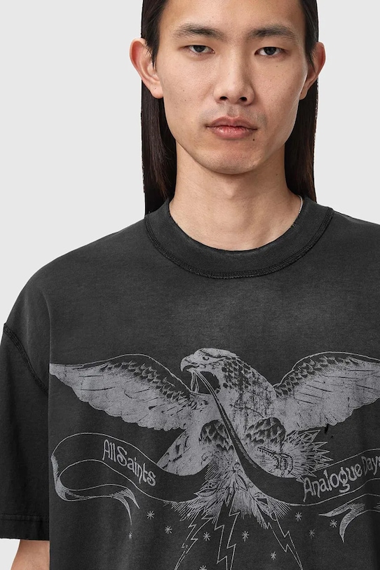 AllSaints t-shirt męski bawełniany AETERNA czarny M010PE