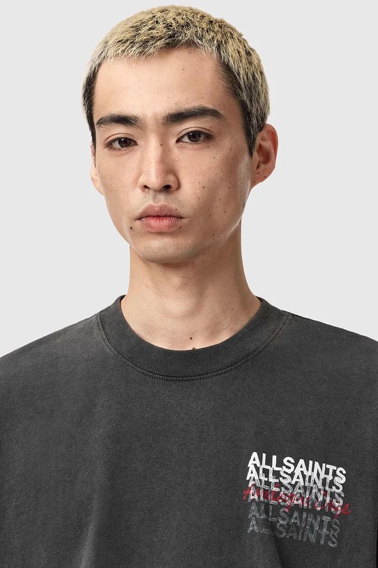 AllSaints t-shirt bawełniany GRAPHENE czarny M013PE