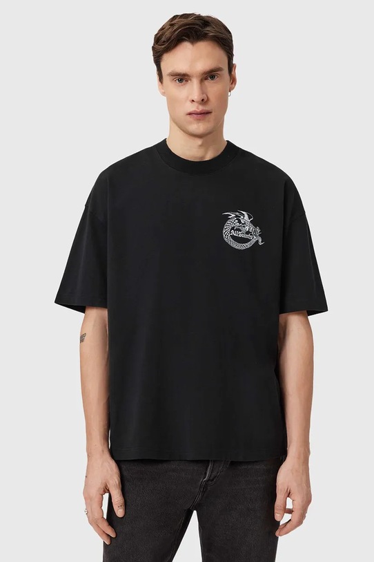 AllSaints t-shirt bawełniany TERRA M023PE czarny SS26