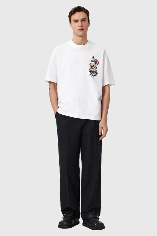 Oblečení Bavlněné tričko AllSaints BLADE M025PE bílá