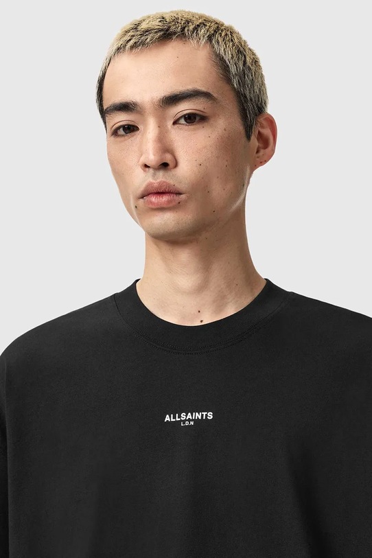 AllSaints t-shirt bawełniany MIKRO czarny M028JE
