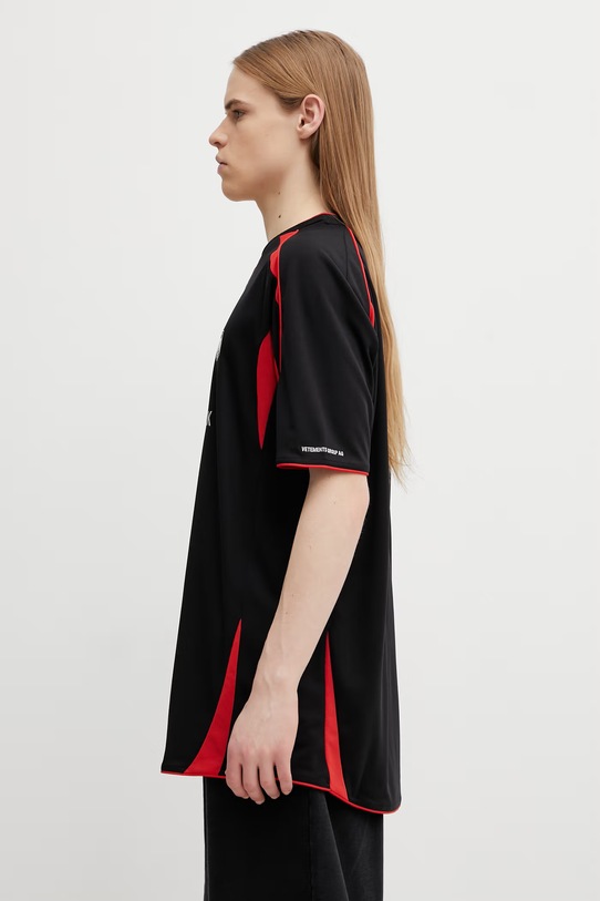 VETEMENTS t-shirt Football Jersey ME76TR199BR czarny SS26