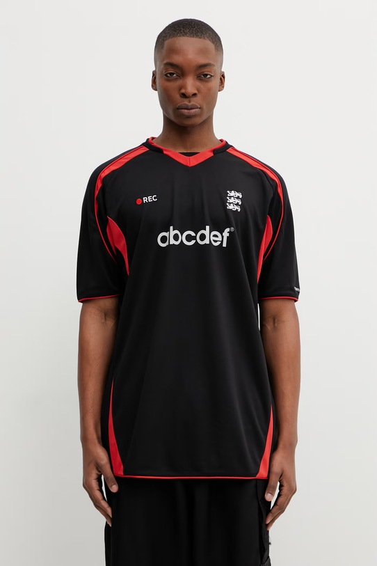 VETEMENTS t-shirt Alphabet Football Jersey nadruk czarny ME76TR268BR