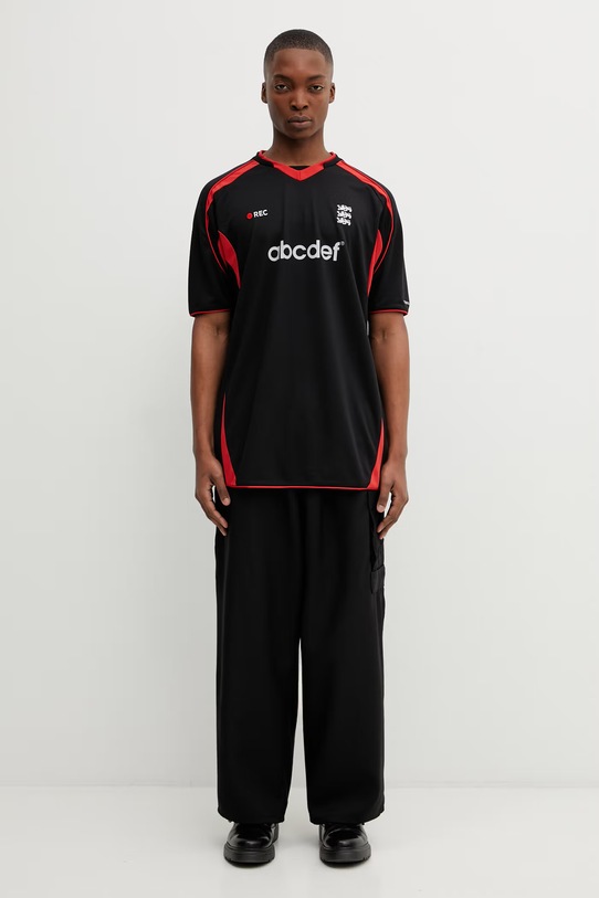 VETEMENTS t-shirt Alphabet Football Jersey ME76TR268BR czarny