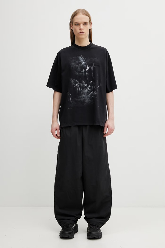 VETEMENTS t-shirt bawełniany Jesus On a Cross Distressed ME76TR193BX czarny