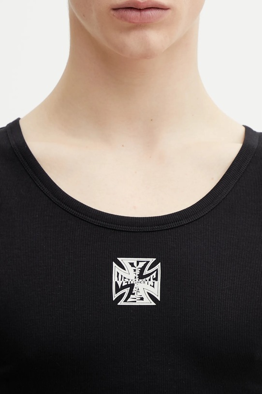 VETEMENTS top Biker Cross Logo czarny ME76TT159B