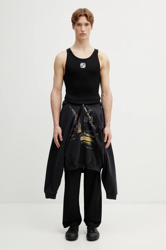 VETEMENTS top Biker Cross Logo ME76TT159B czarny