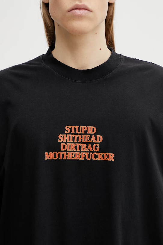 VETEMENTS t-shirt bawełniany MF czarny ME76TR221B