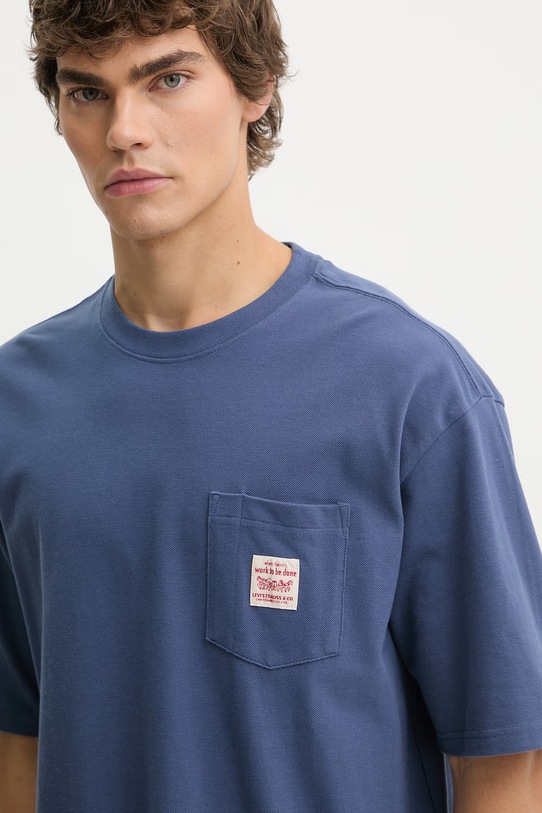 Levi's t-shirt bawełniany SS TEE x WORKWEAR niebieski A5850.0026