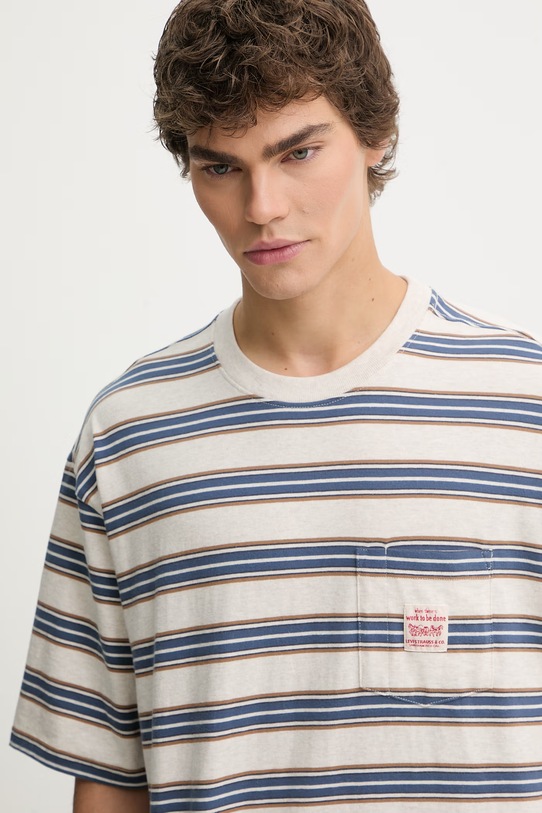 Levi's t-shirt bawełniany SS TEE x WORKWEAR beżowy A5850.0027