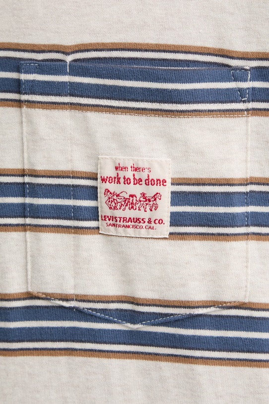 Levi's t-shirt bawełniany SS TEE x WORKWEAR A5850.0027 beżowy