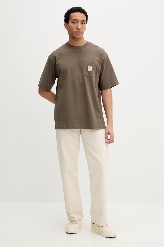 Levi's tričko pánske bavlnené SS TEE x WORKWEAR A5850.0030 hnedá SS26