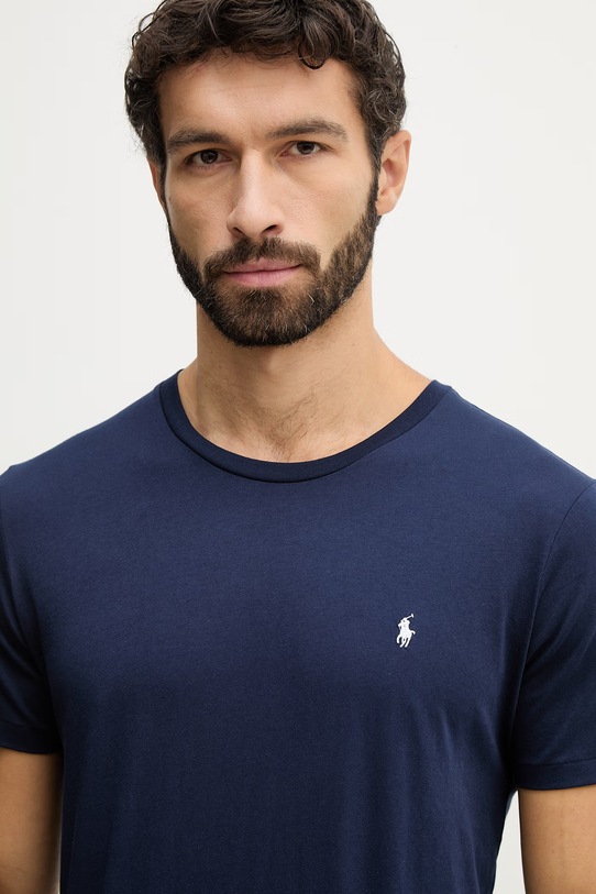 Βαμβακερό μπλουζάκι Polo Ralph Lauren σκούρο μπλε 714844756