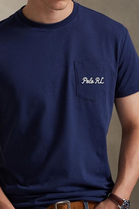 Polo Ralph Lauren pamut póló sötétkék 710B16610