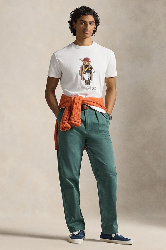 Odzież Polo Ralph Lauren t-shirt bawełniany 710B16611 biały