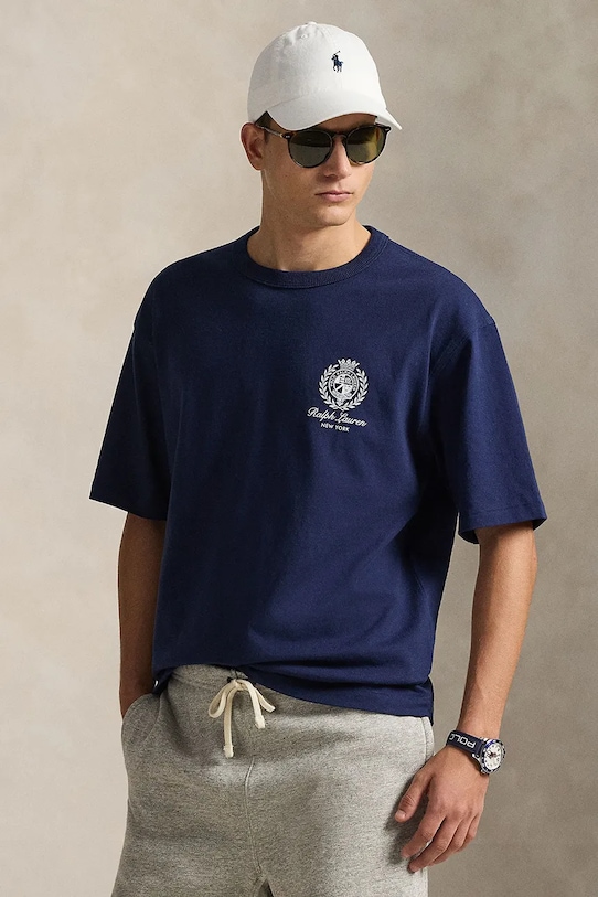 Polo Ralph Lauren t-shirt bawełniany nadruk granatowy 710A13265