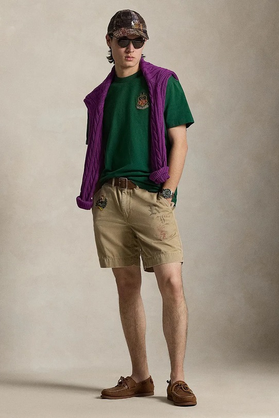 Odzież Polo Ralph Lauren t-shirt męski bawełniany 710B13519 zielony