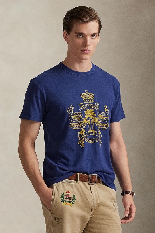 Polo Ralph Lauren t-shirt męski bawełniany niebieski 710B13523
