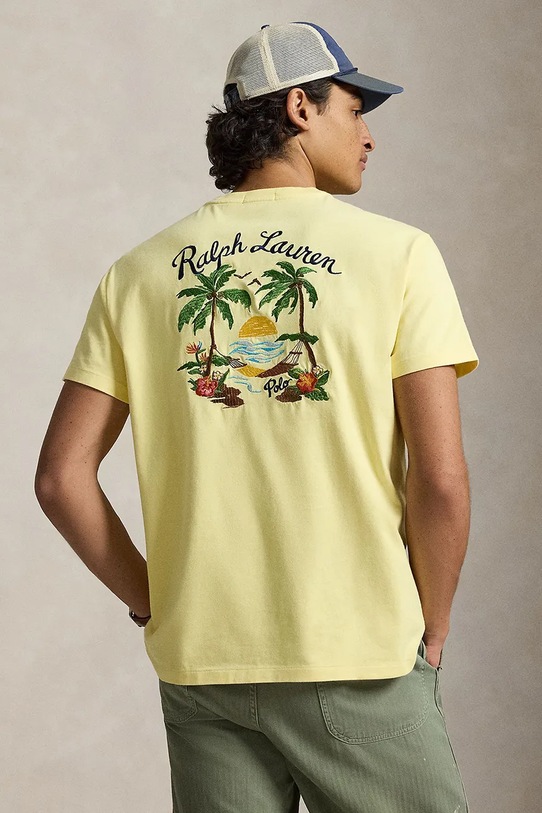 Polo Ralph Lauren t-shirt męski bawełniany 710B14586 żółty SS26