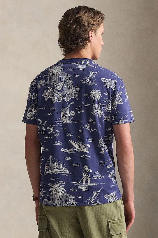 Polo Ralph Lauren pamut póló 710B16619 sötétkék SS26