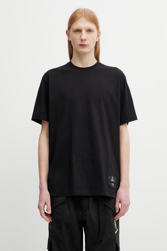 Y-3 x F1 LOGO SS TEE t-shirt basic męski bawełniany czarny KR2373
