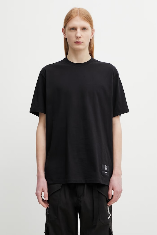Y-3 x F1 LOGO SS TEE t-shirt basic męski bawełniany czarny KR2373