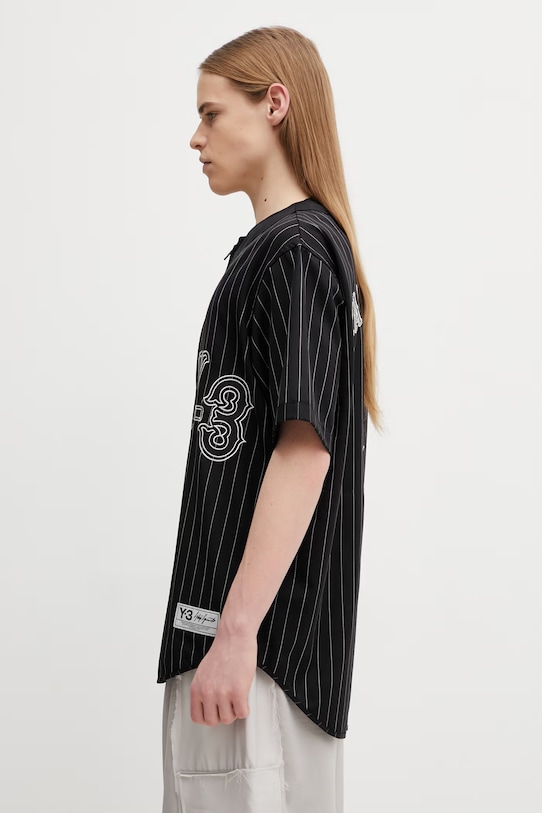 Y-3 koszula z dodatkiem wełny ELITE 5 BSBALL KS7640 czarny SS26