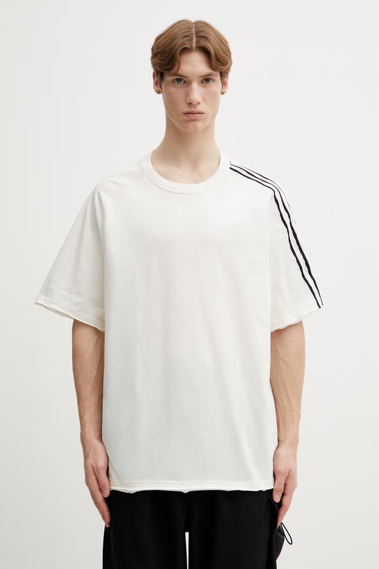 Y-3 t-shirt bawełniany RE 3S SS TEE gładkie beżowy KS9748