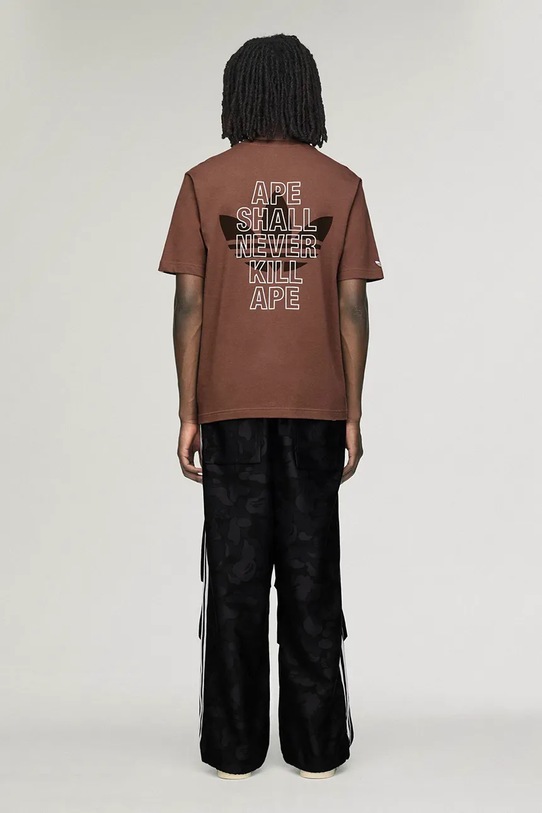 Одяг Бавовняна футболка adidas Originals x BAPE KF4915 коричневий