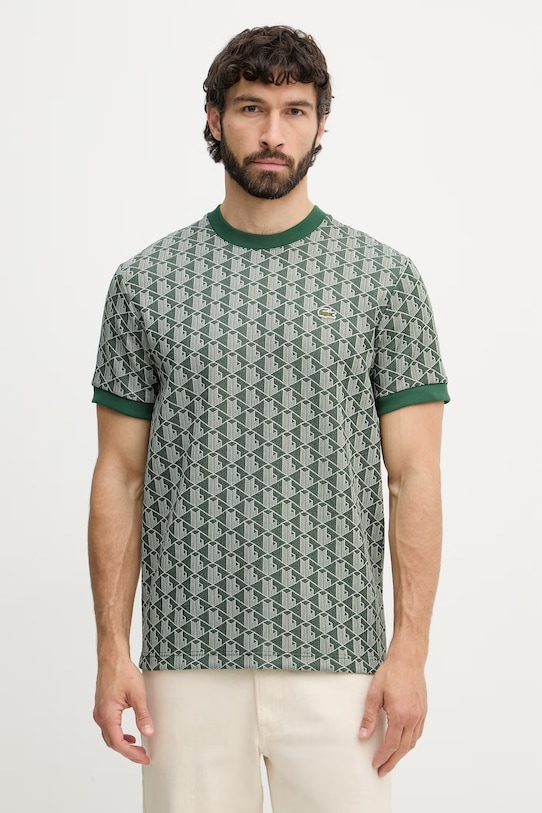 Lacoste t-shirt ανδρικό εμπριμέ πράσινο TH1197
