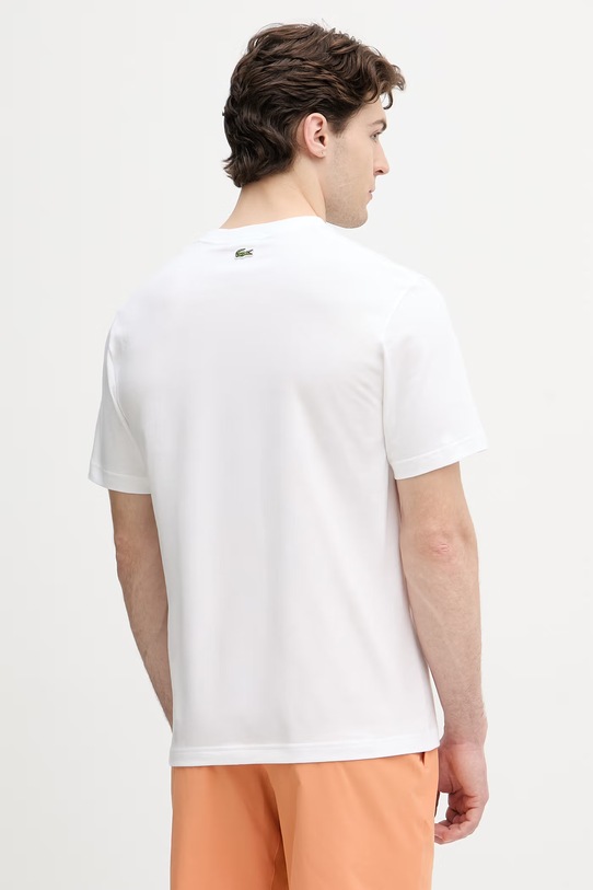 Odzież Lacoste T-shirt męski bawełniany TH1433 biały