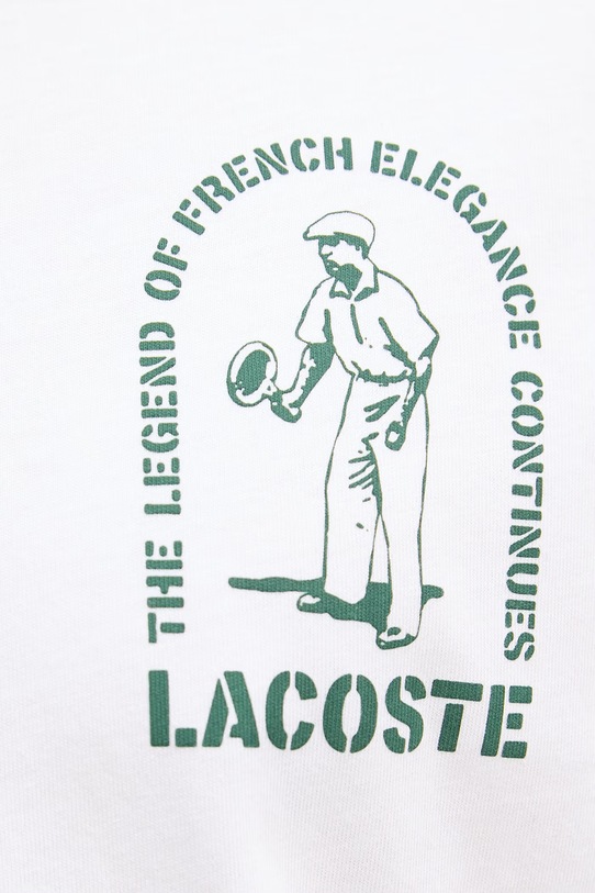 Lacoste T-shirt męski bawełniany TH1433 biały