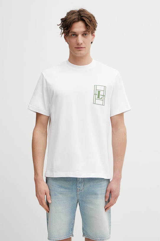 Lacoste t-shirt bawełniany bawełna biały TH1716