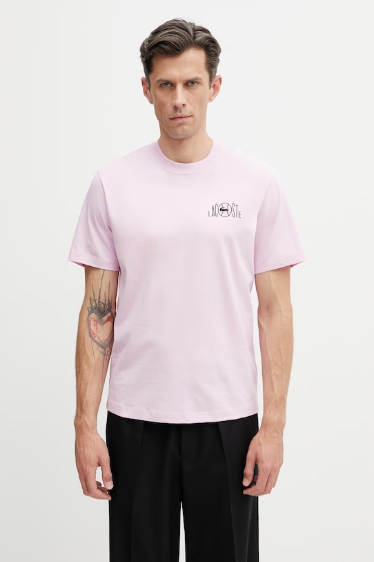 Îmbrăcăminte Lacoste tricou din bumbac bărbătesc TH2197 violet