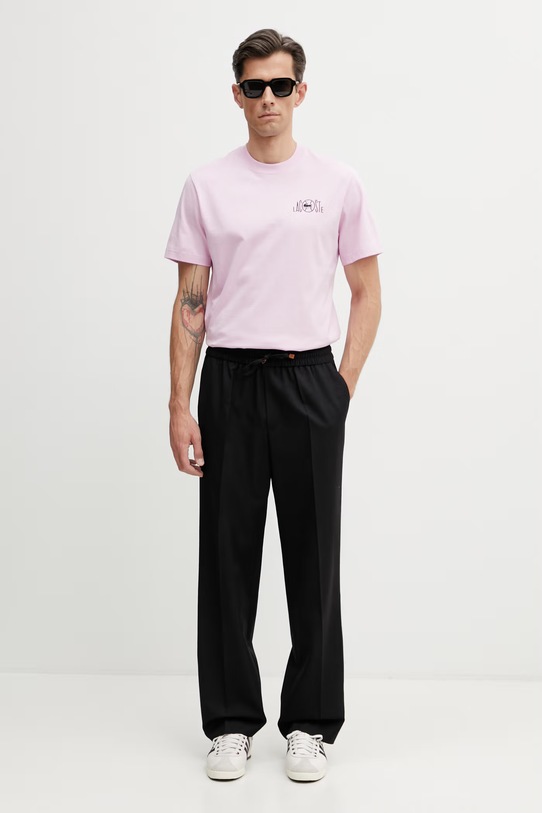 Lacoste tricou din bumbac bărbătesc TH2197 violet