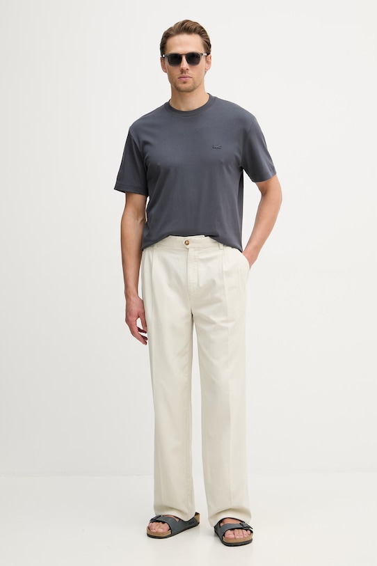 Lacoste T-shirt basic męski bawełniany TH5931 szary SS26