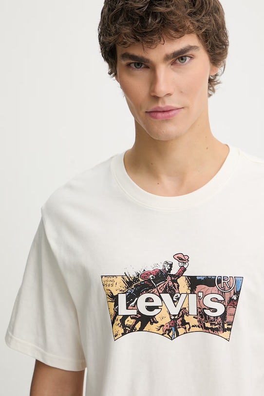 Levi's t-shirt bawełniany SS RELAXED FIT beżowy 16143.2445