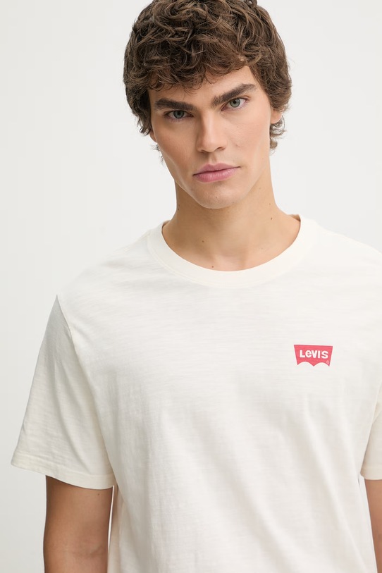 Levi's t-shirt bawełniany SS RELAXED FIT beżowy 16143.2451