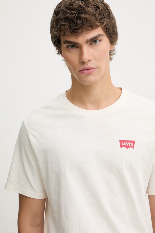 Levi's t-shirt bawełniany SS RELAXED FIT beżowy 16143.2451