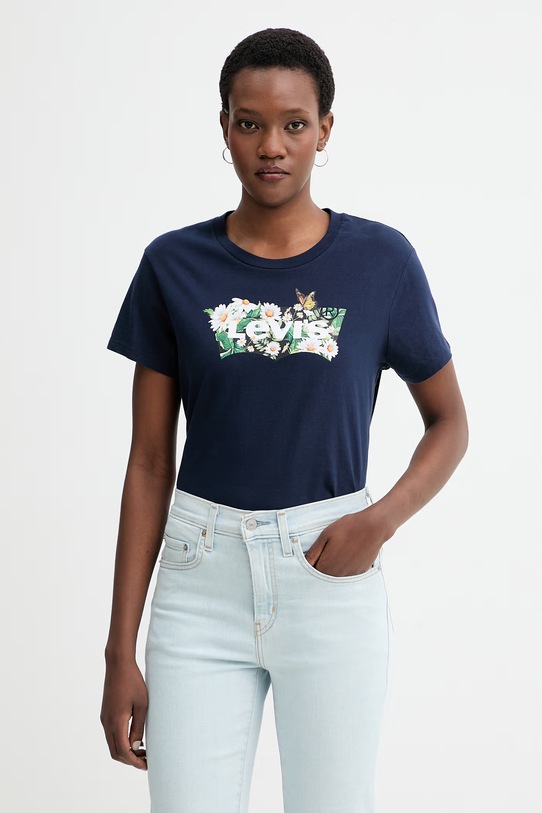 Levi's t-shirt bawełniany THE PERFECT TEE nadruk granatowy 17369.3434