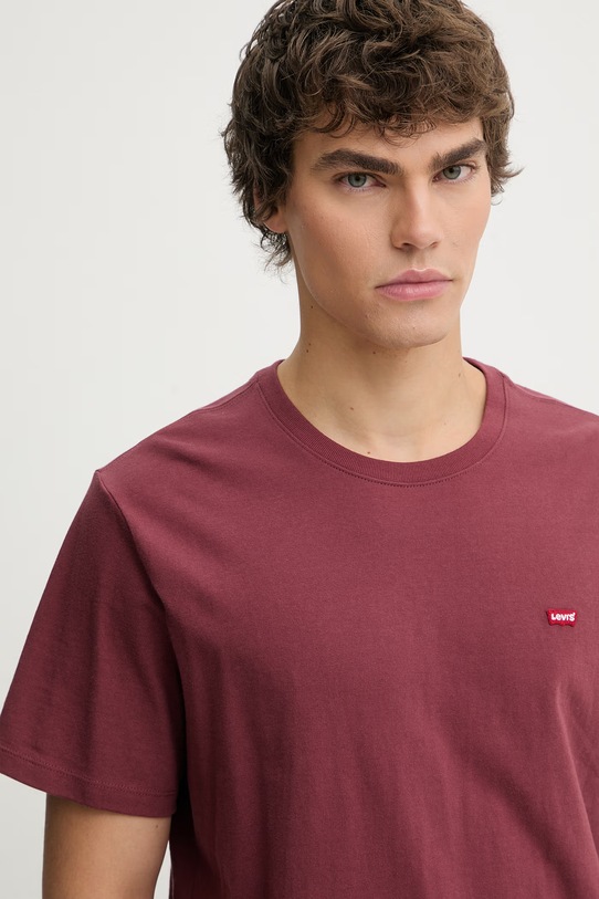 Levi's t-shirt bawełniany SS ORIGINAL HM bordowy 56605.0308