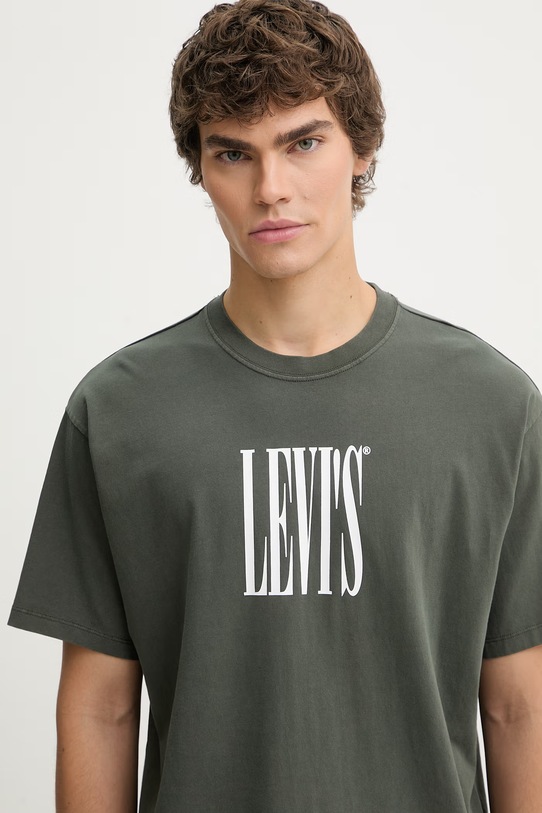Levi's t-shirt bawełniany VINTAGE FIT GRAPHIC zielony 87373.0395