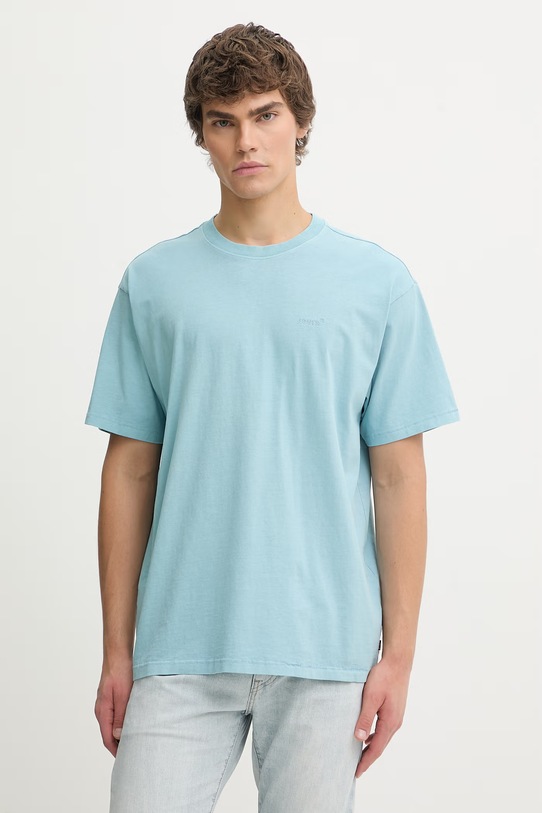 Levi's t-shirt bawełniany RED TAB VINTAGE bawełna niebieski A0637.0180