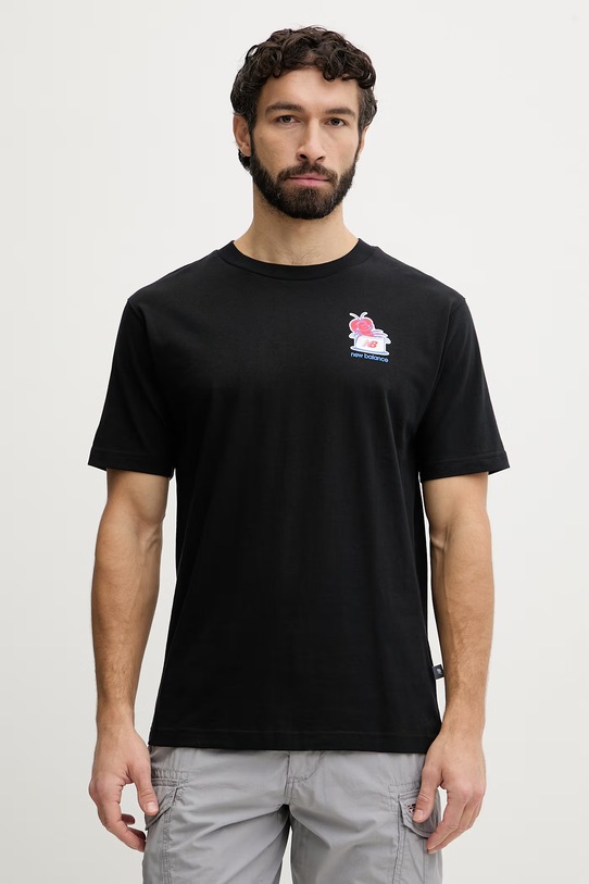 Odjeća New Balance majica za muškarce od pamuka Lobster MT61Y1F6BK crna