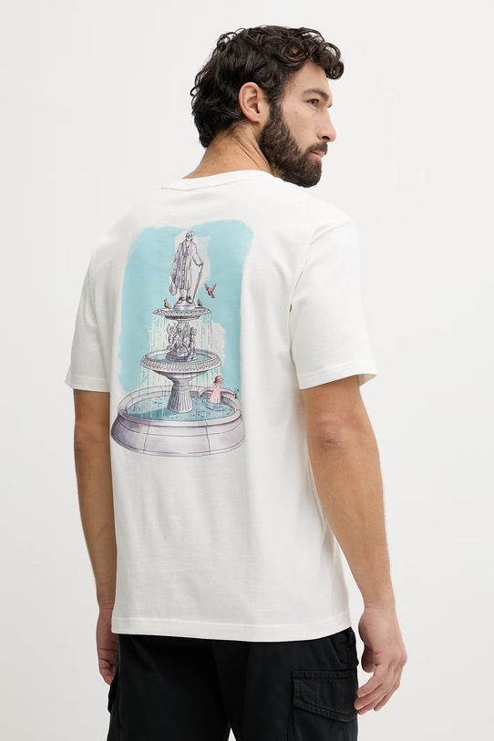 New Balance t-shirt męski bawełniany Fountain beżowy MT61J9ICSST