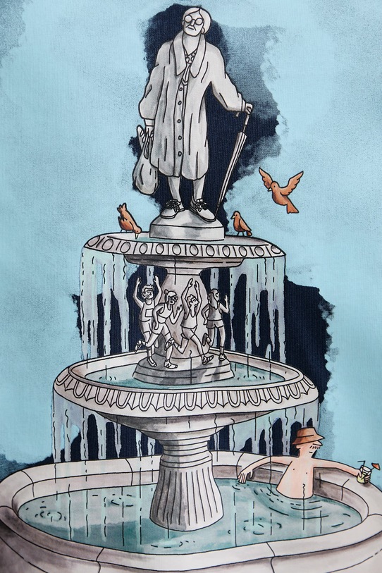 New Balance majica za muškarce od pamuka Fountain MT61J9ICNNY mornarsko plava