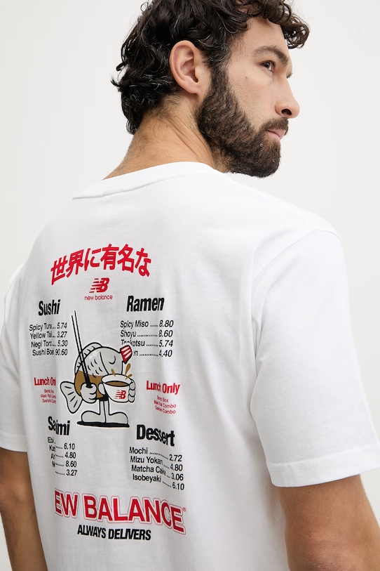 New Balance tričko mužské bavlněné Ramen bílá MT61H51DWT